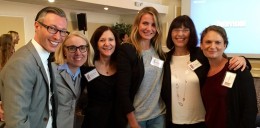 At the Iris Cantor-UCLA Women’s Health Center Annual Lunch with the Scientists: (l to r) Ryan Fisher; Janet Pregler, M.D.; Mary Ann Cloyd; Cameron Diaz; Gail Greendale, M.D.; and Sandra Bark